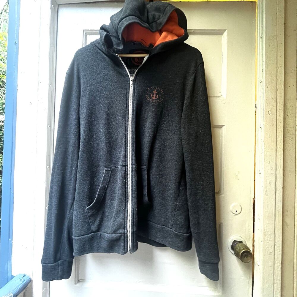 Anchor Steam X SF Giants Hoodie Sz XL Brews Baseball zip up gray logo Gold Rush